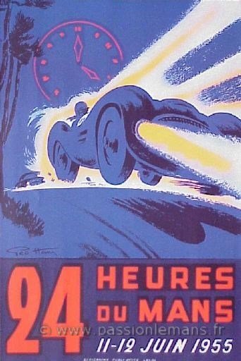 affiche 24h du mans 1955